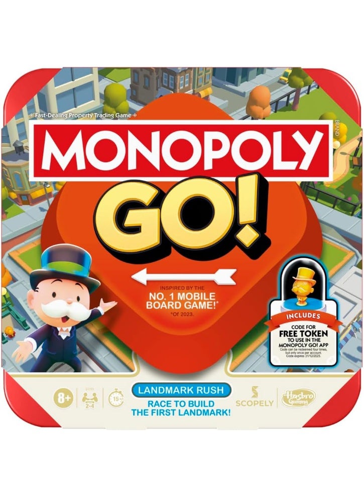Monopoly GO! Board Game | Inspired by the Popular Mobile Board Game | Ages 8+ | 2-4 Players | 15 Mins. | Family Games | Travel Games for Kids and Adults - Image 2
